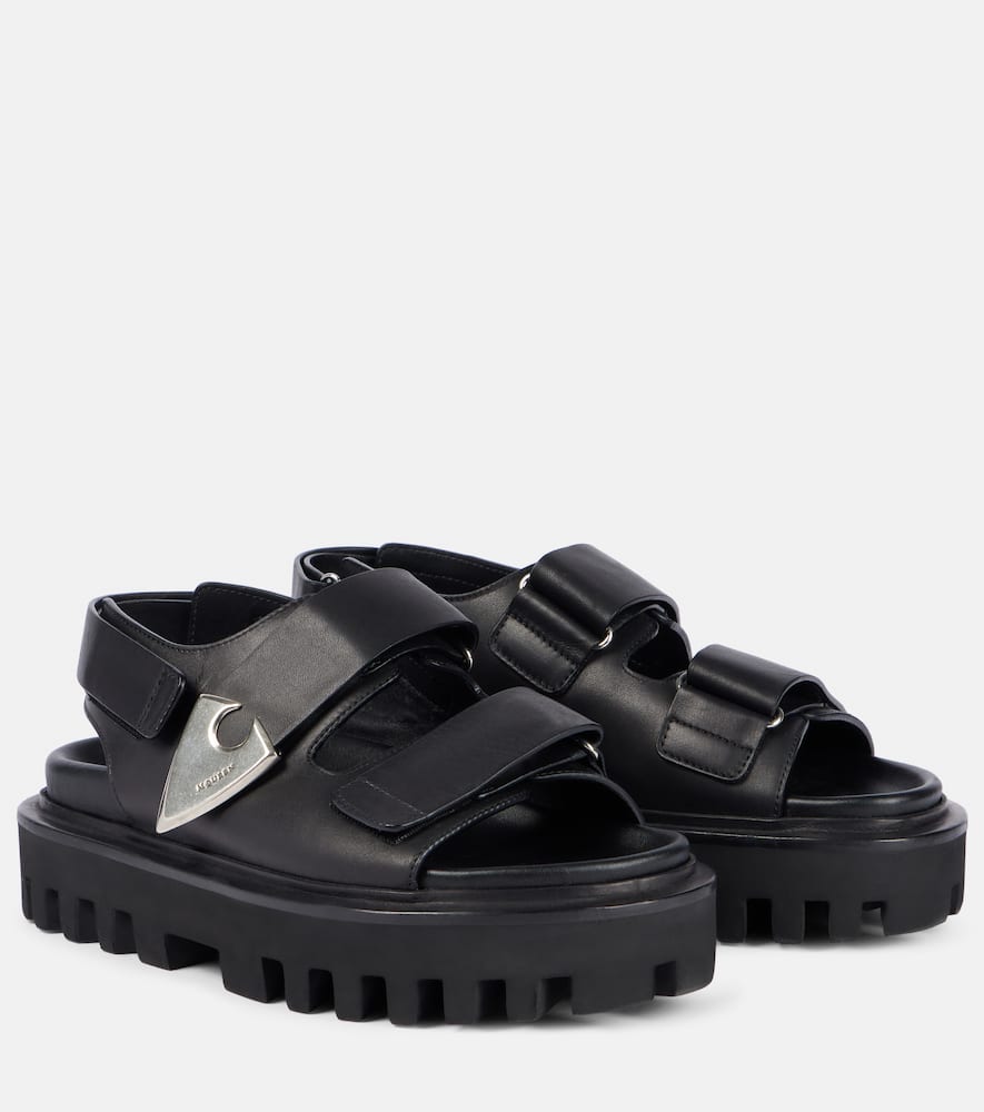 Alexander Mcqueen Leather Slingback Sandals In Black