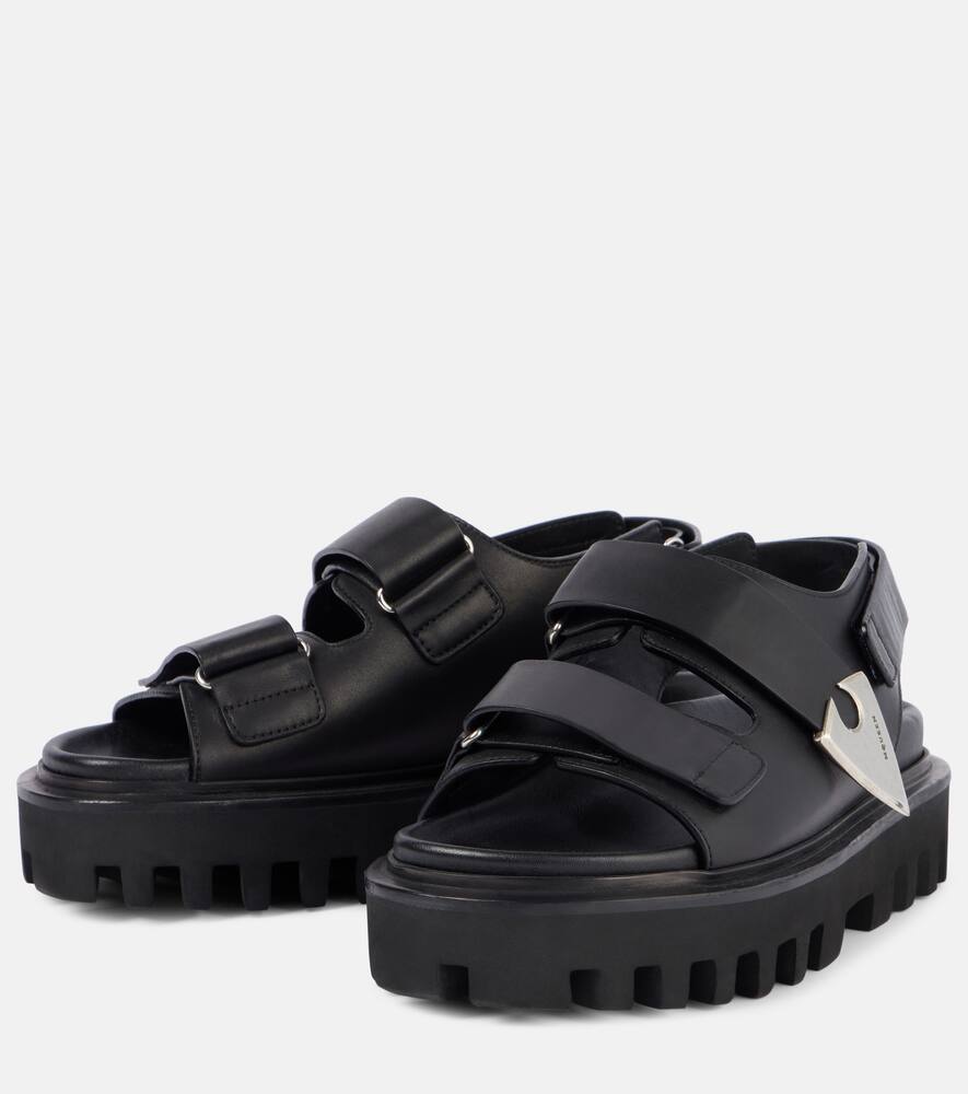Alexander Mcqueen Leather Slingback Sandals In Black