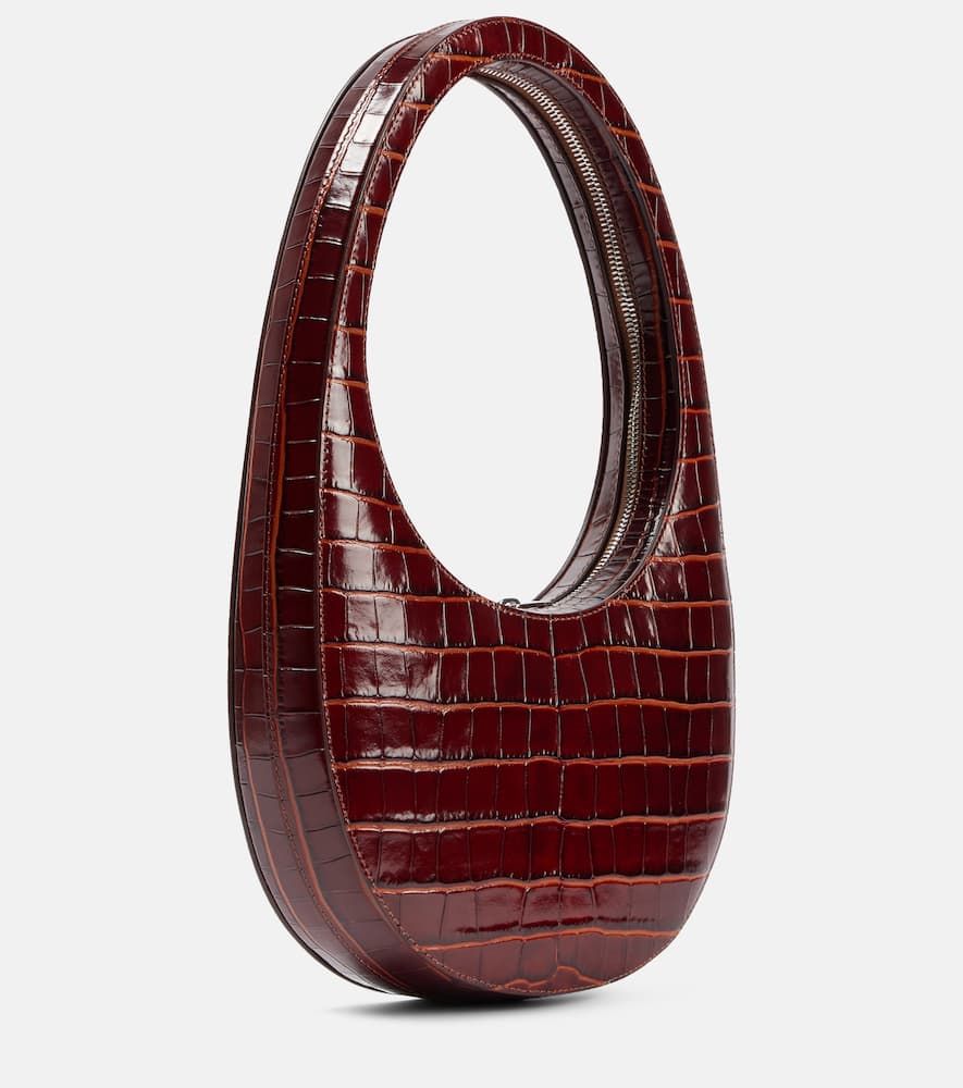 COPERNI SWIPE CROC-EFFECT LEATHER SHOULDER BAG
