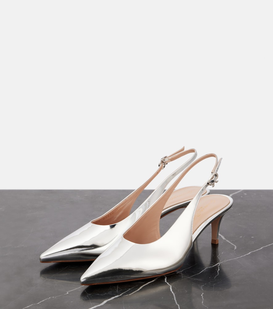  Gianvito Rossi Gianvito Rossi Slingback-pumps 55 Aus Metallic-leder 