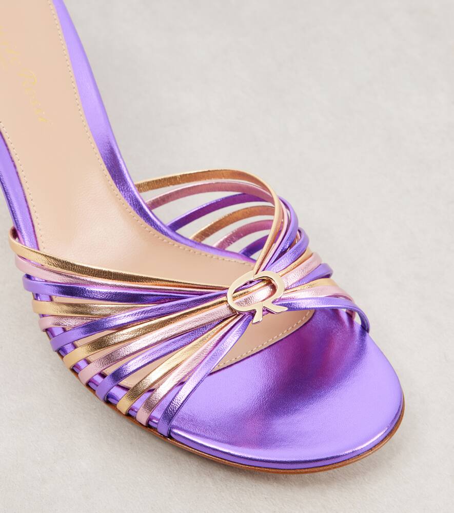 Gianvito Rossi Pantoletten 70 Aus Metallic-leder In Lila