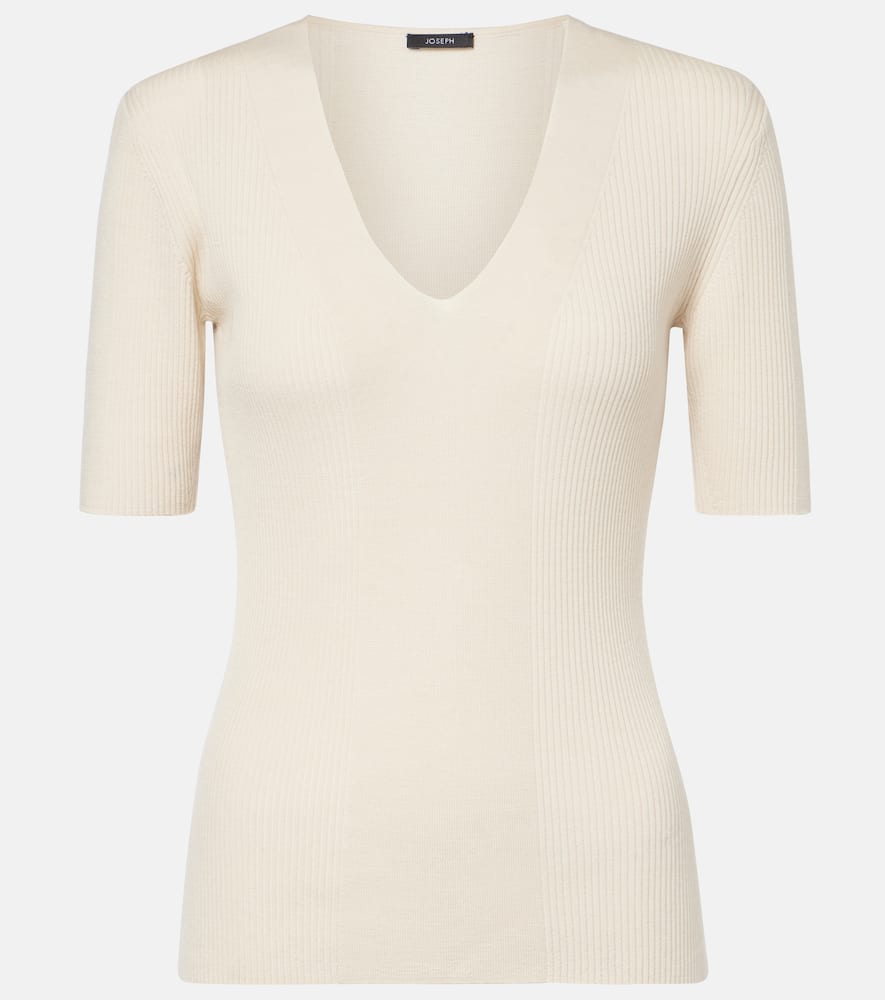 Ribbed-knit wool top