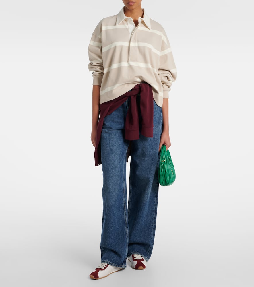 Citizen Of Humanity Aris Rugby Top In Sandatlas Pashmina Stripe In Multicoloured