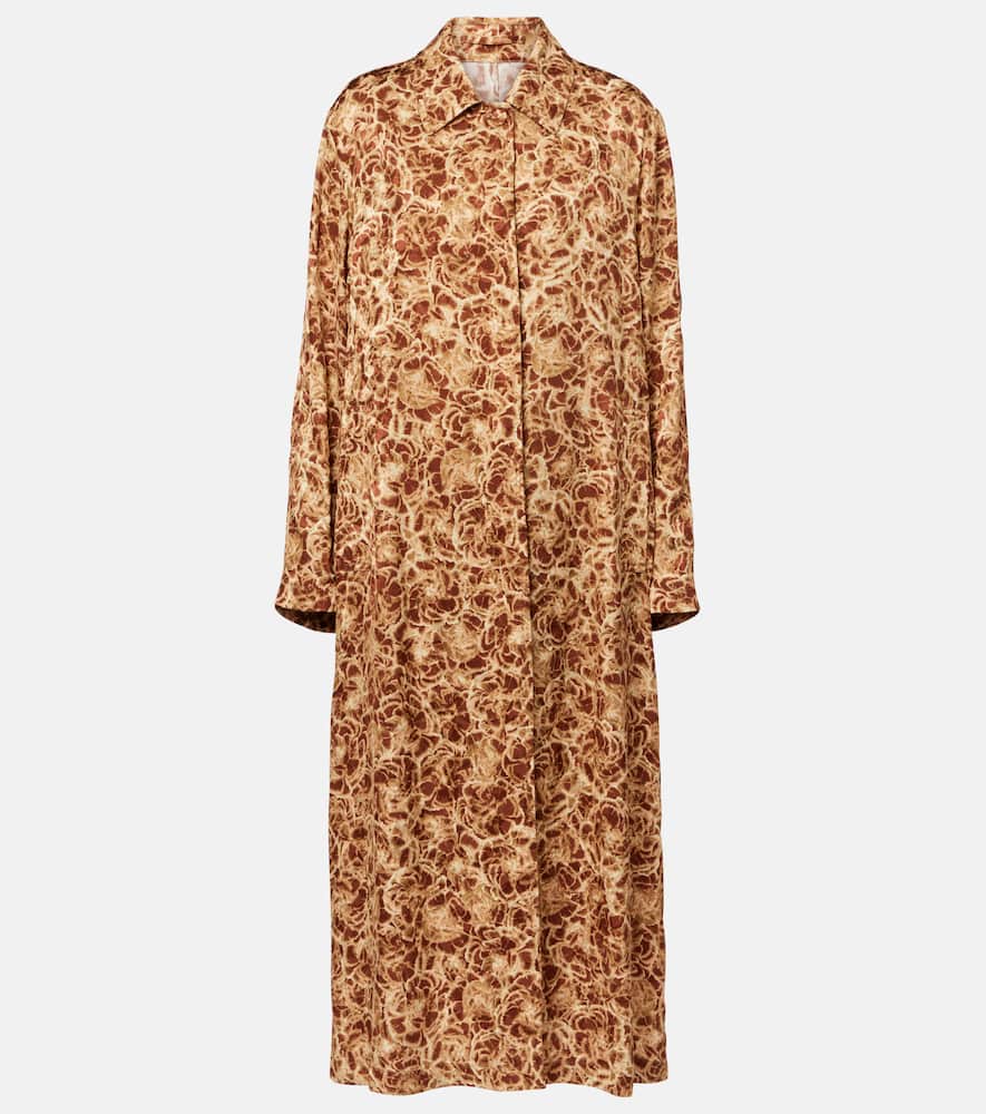Dries Van Noten Leopard-print Coat In Brown