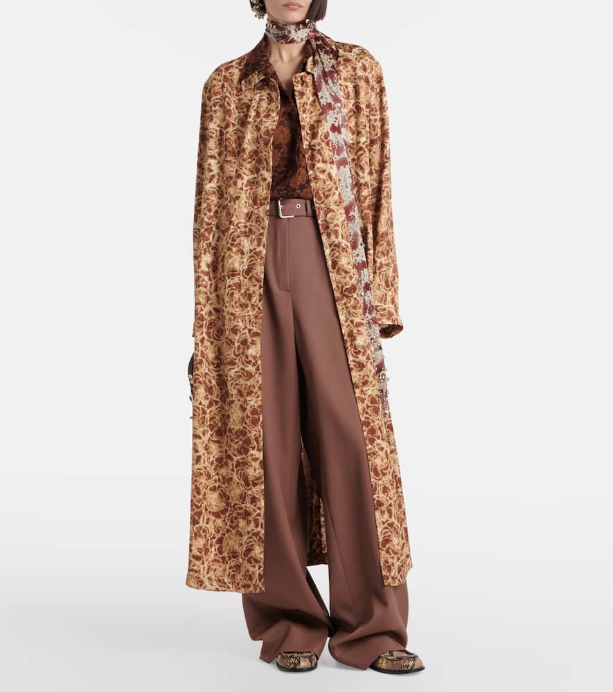Dries Van Noten Leopard-print Coat In Brown