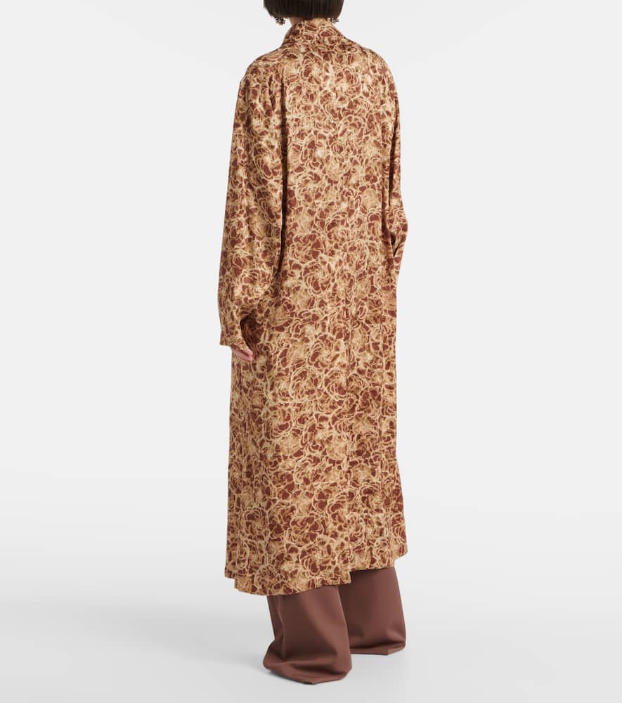 Dries Van Noten Leopard-print Coat In Brown