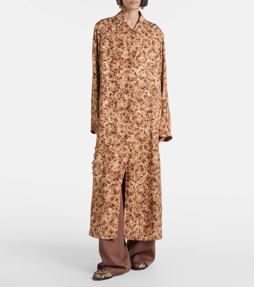 Dries Van Noten Leopard-print Coat In Brown