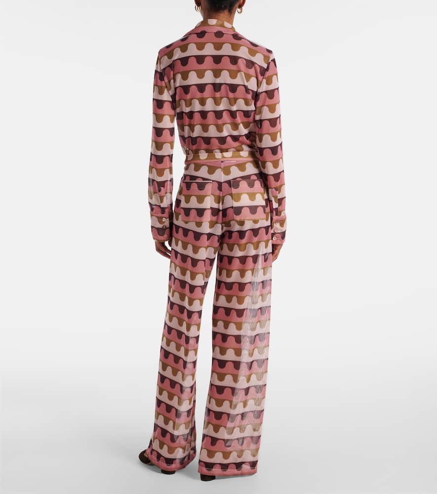 Adriana Degreas Giardino Printed Straight Pants In Multicoloured