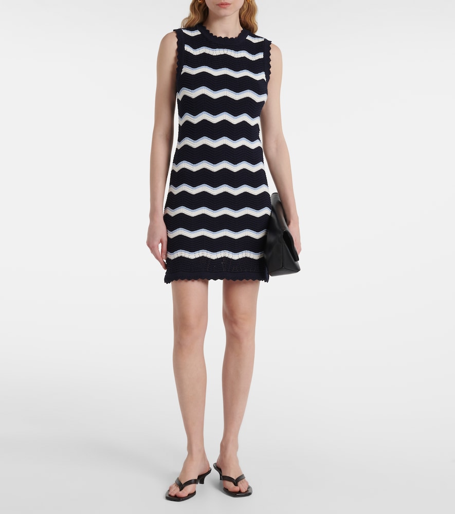  Veronica Beard Veronica Beard Templeton Chevron Cotton-blend Minidress 