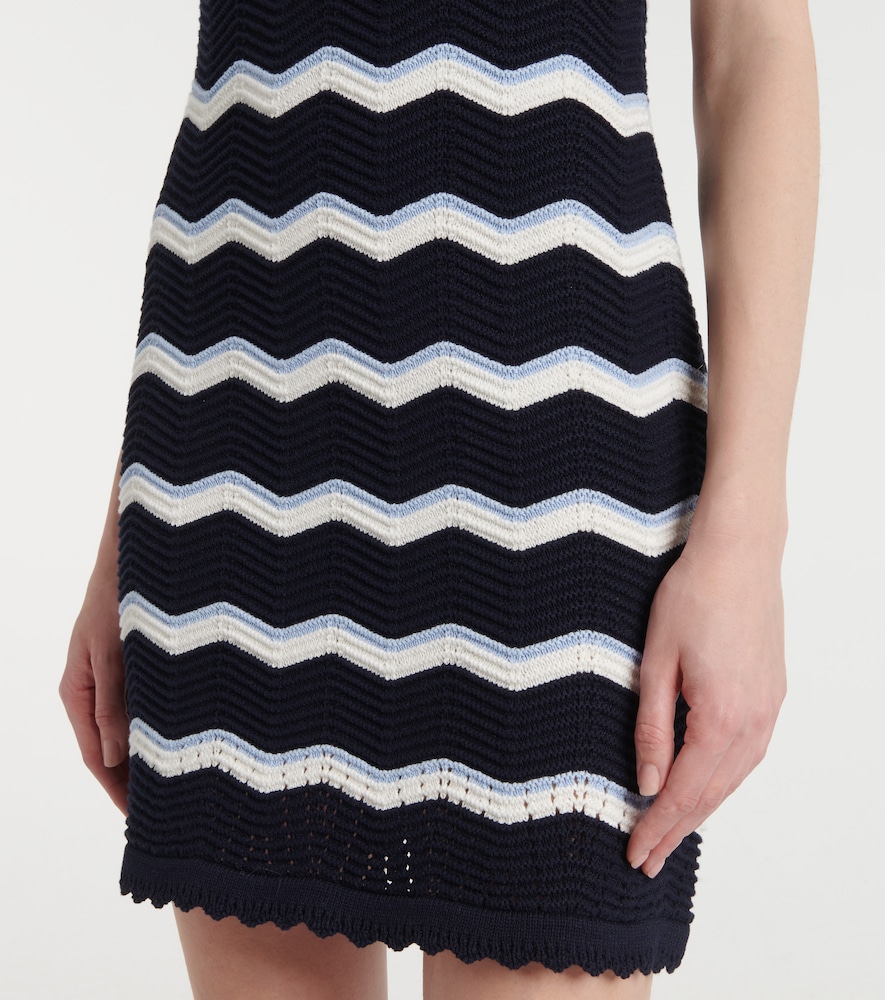  Veronica Beard Veronica Beard Templeton Chevron Cotton-blend Minidress 