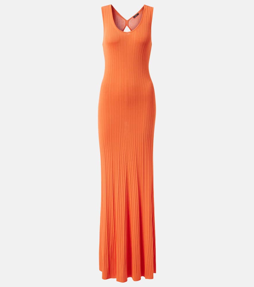 Ribbed-knit maxi dress