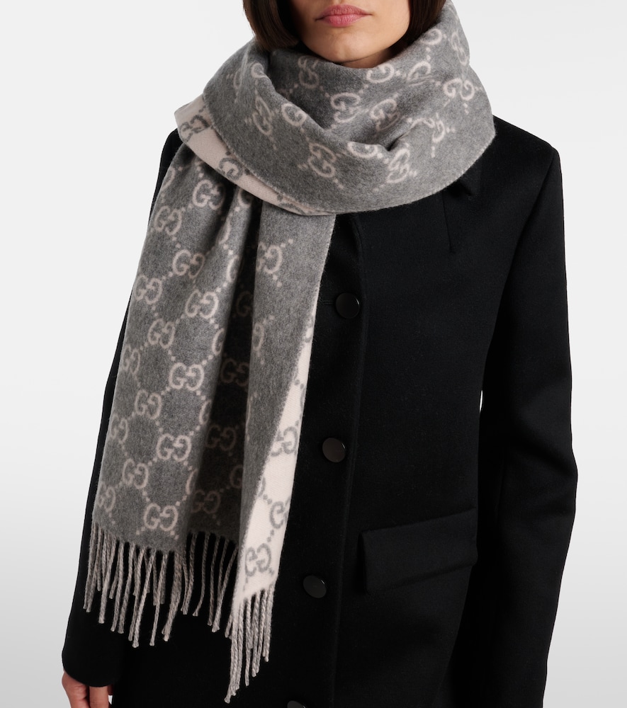 GG Fringed Cashmere Scarf