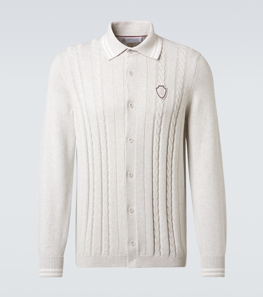 Cable-knit cotton cardigan