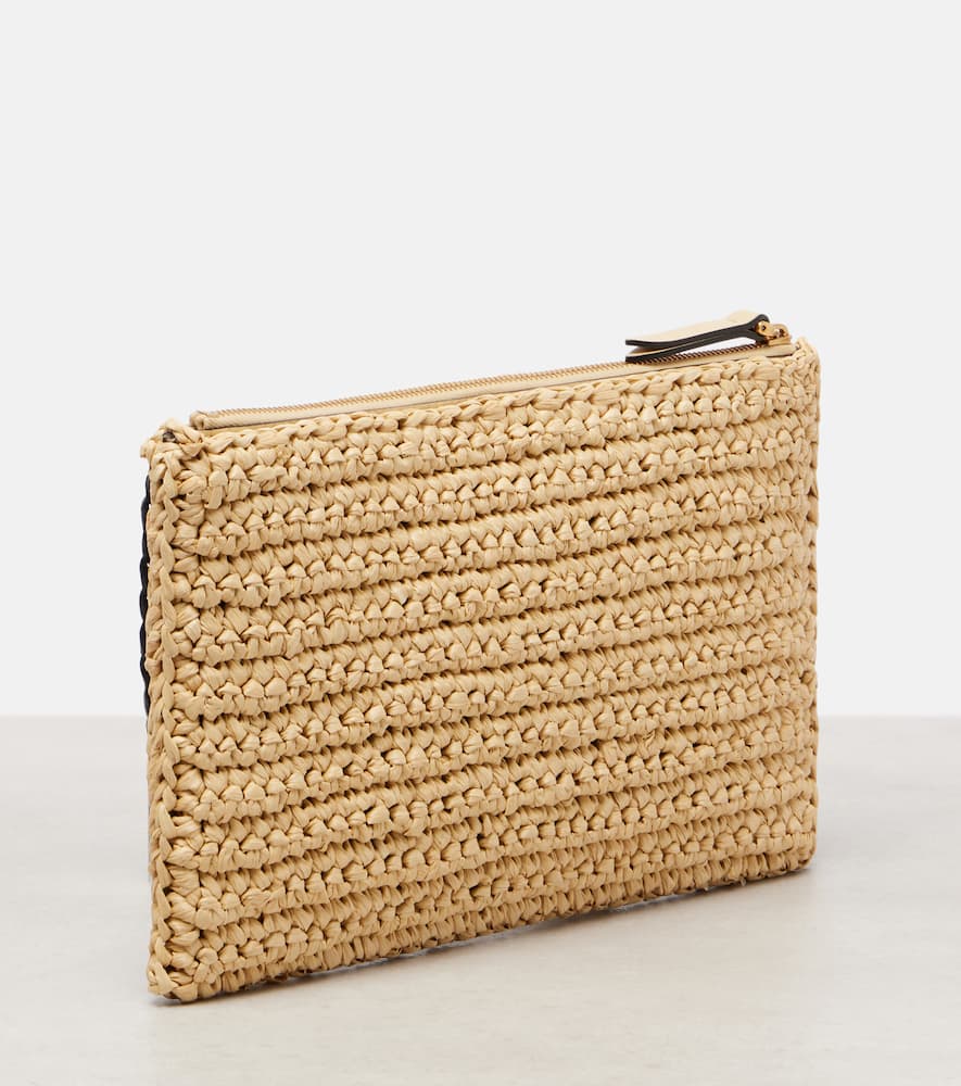 Valentino Garavani Garavani Viva Superstar Small Pouch In Synthetic Raffia Woman Natural Uni