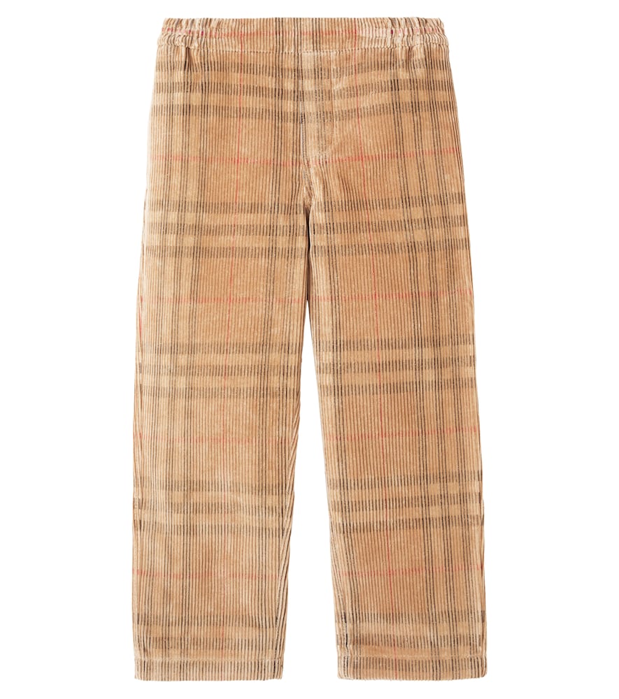 Burberry Kids Burberry Check cotton corduroy pants　バーバリー キッズ バーバリー チェック コットン コーデュロイ パンツ Burberry