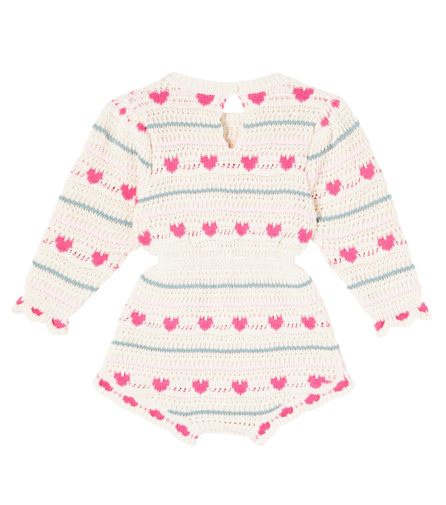 Bebe Organic Baby Josie Crochet Cotton And Wool Playsuit In White