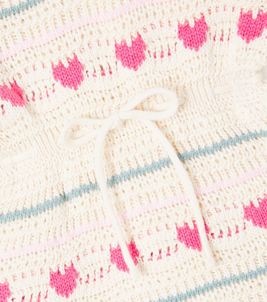 Bebe Organic Baby Josie Crochet Cotton And Wool Playsuit In White