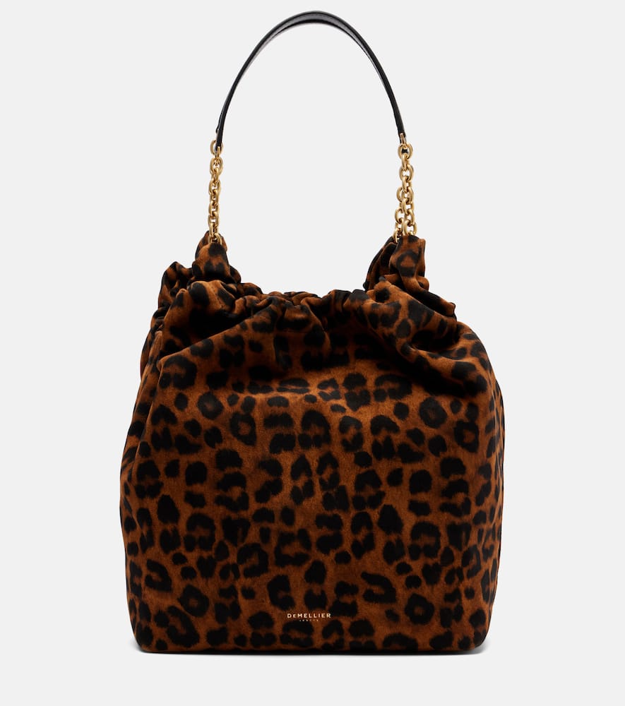 Demellier Schultertasche Miami Medium Aus Veloursleder In Brown