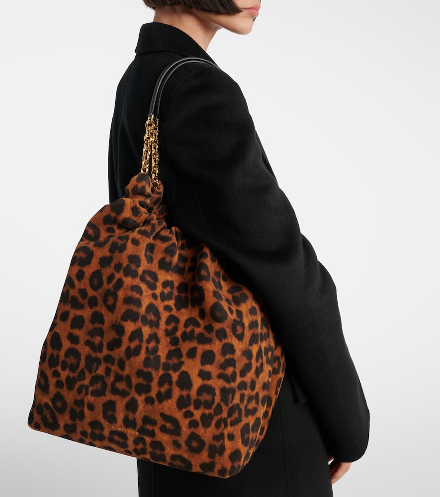 Demellier Schultertasche Miami Medium Aus Veloursleder In Brown