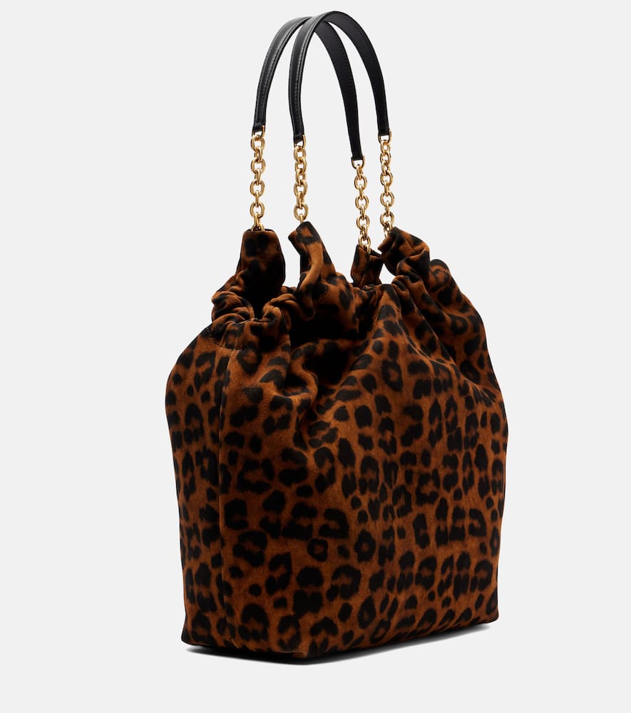 Demellier Schultertasche Miami Medium Aus Veloursleder In Brown