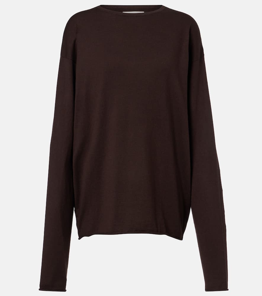 Extreme Cashmere N°347 Aries Cotton And Cashmere Sweater In Brown