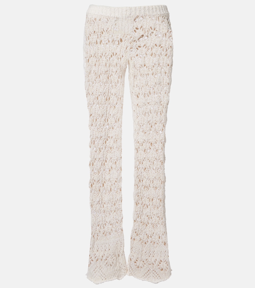 Alanui Lagoon Romance crochet flared pants