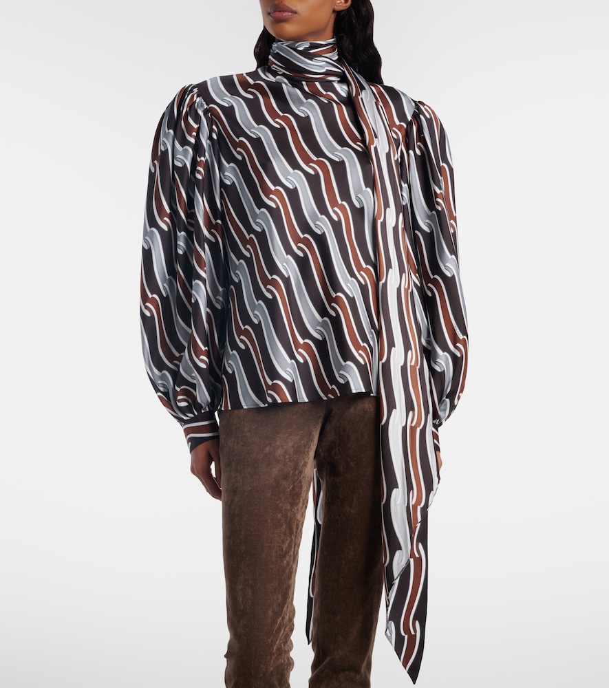  Gucci Gucci Bedruckte Schluppenbluse Aus Seiden-twill 