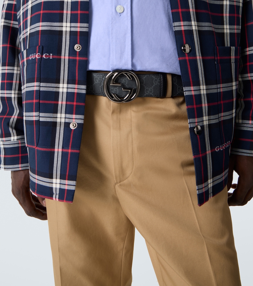  Gucci Gucci Wendbarer Gürtel Interlocking G Aus Leder Und Canvas 