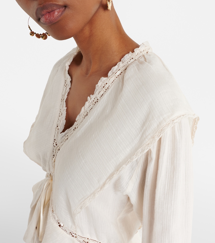  Marant Etoile Marant Etoile Top Damienne In Misto Cotone E Lino 