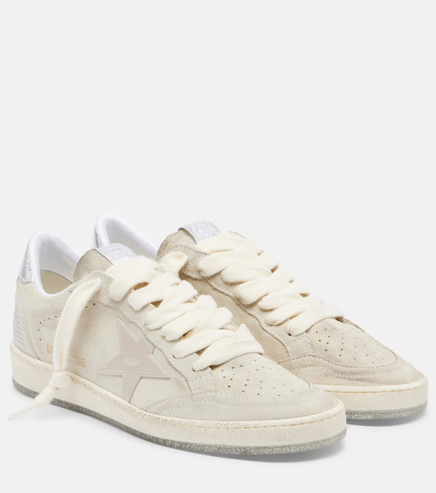 Golden Goose Ball Star Suede Sneakers In Gray