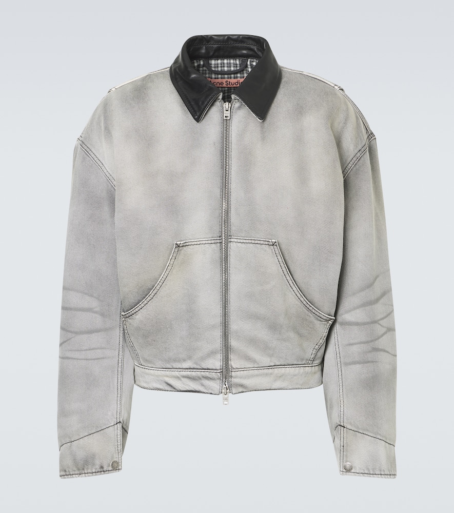 Acne Studios Leather-trimmed denim jacket