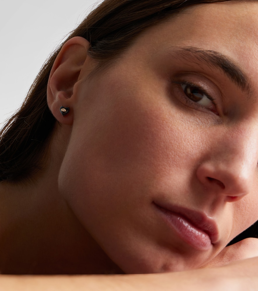 Sydney Evan 14kt gold earrings with diamonds and onyx