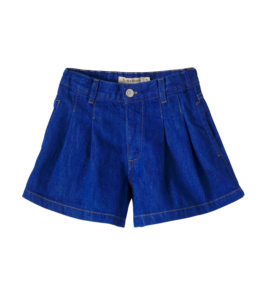 The New Society Blue Tulip Pleated Denim Shorts Y Size 10 - Mytheresa