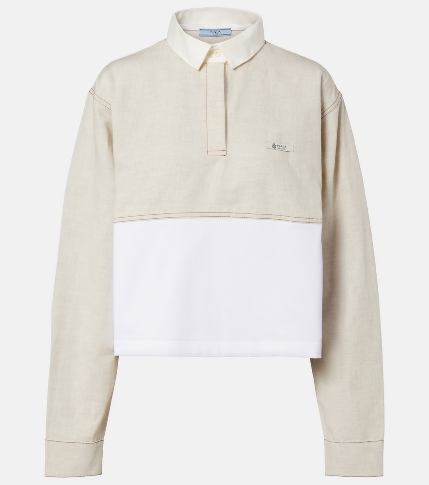 Prada Cotton and linen polo shirt