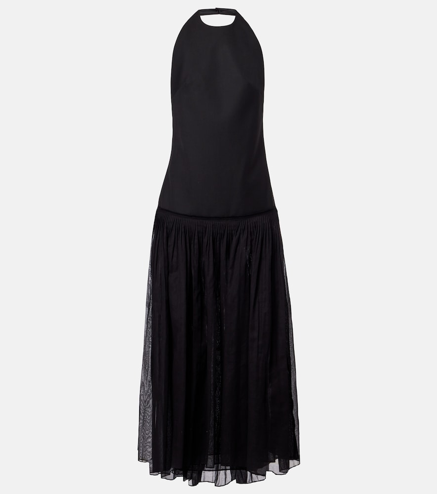 Rohe Róhe Pleated wool-blend muslin maxi dress