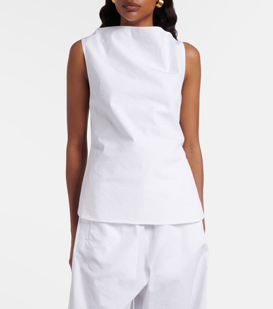 Róhe Draped cotton-blend top