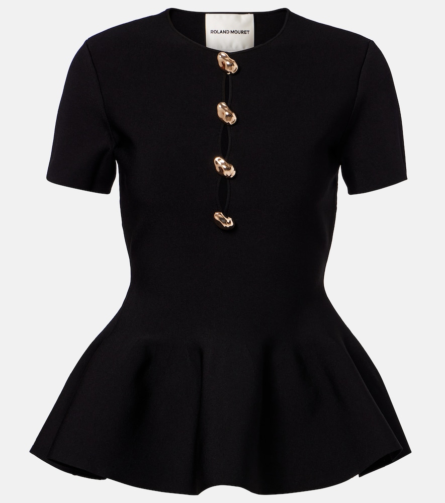 Roland Mouret Embellished peplum top