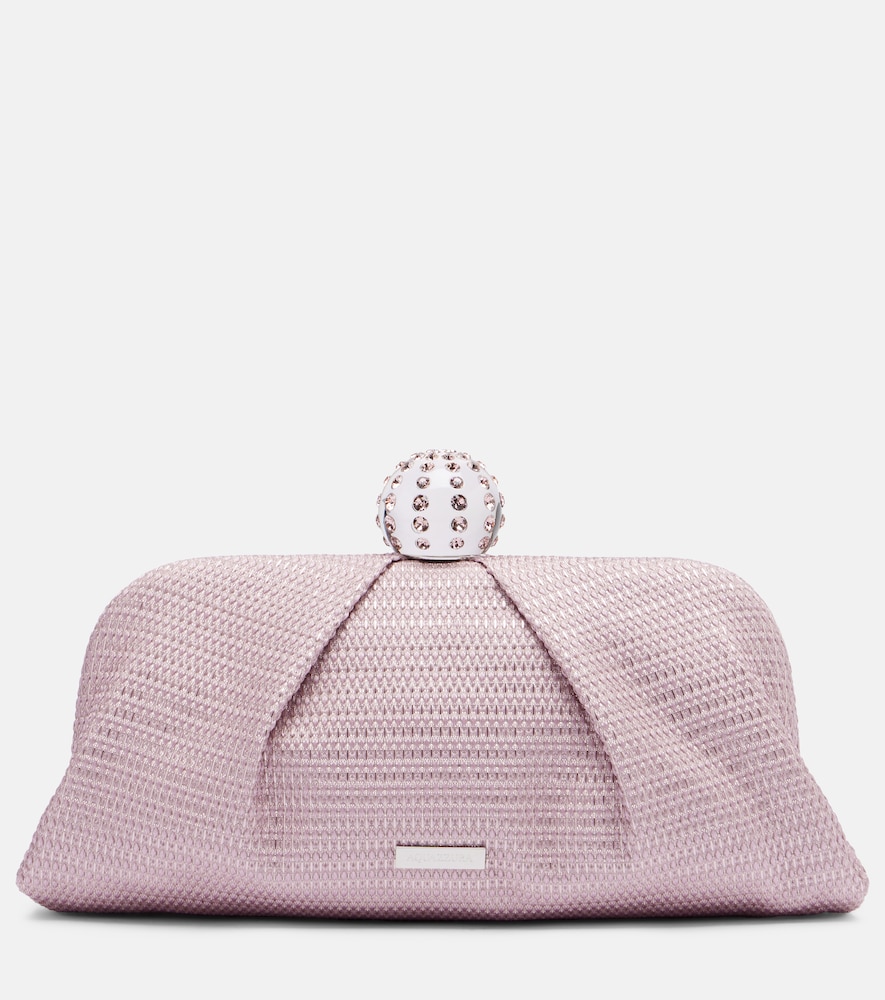 Aquazzura Tequila embellished canvas clutch