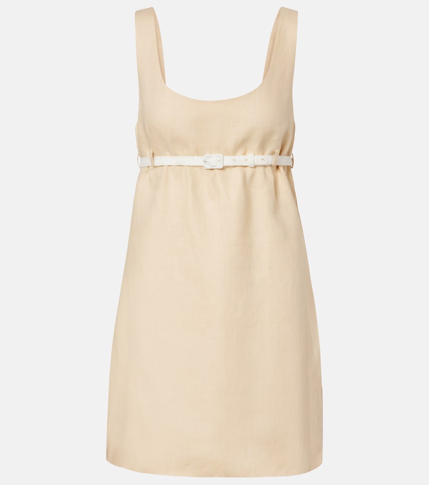 Posse Pamela belted linen minidress