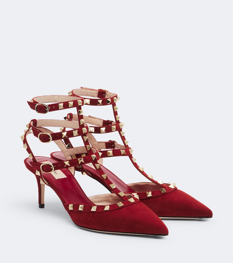 Valentino Garavani Women's Red Rockstud Suede Pumps UK Size 9 - Mytheresa