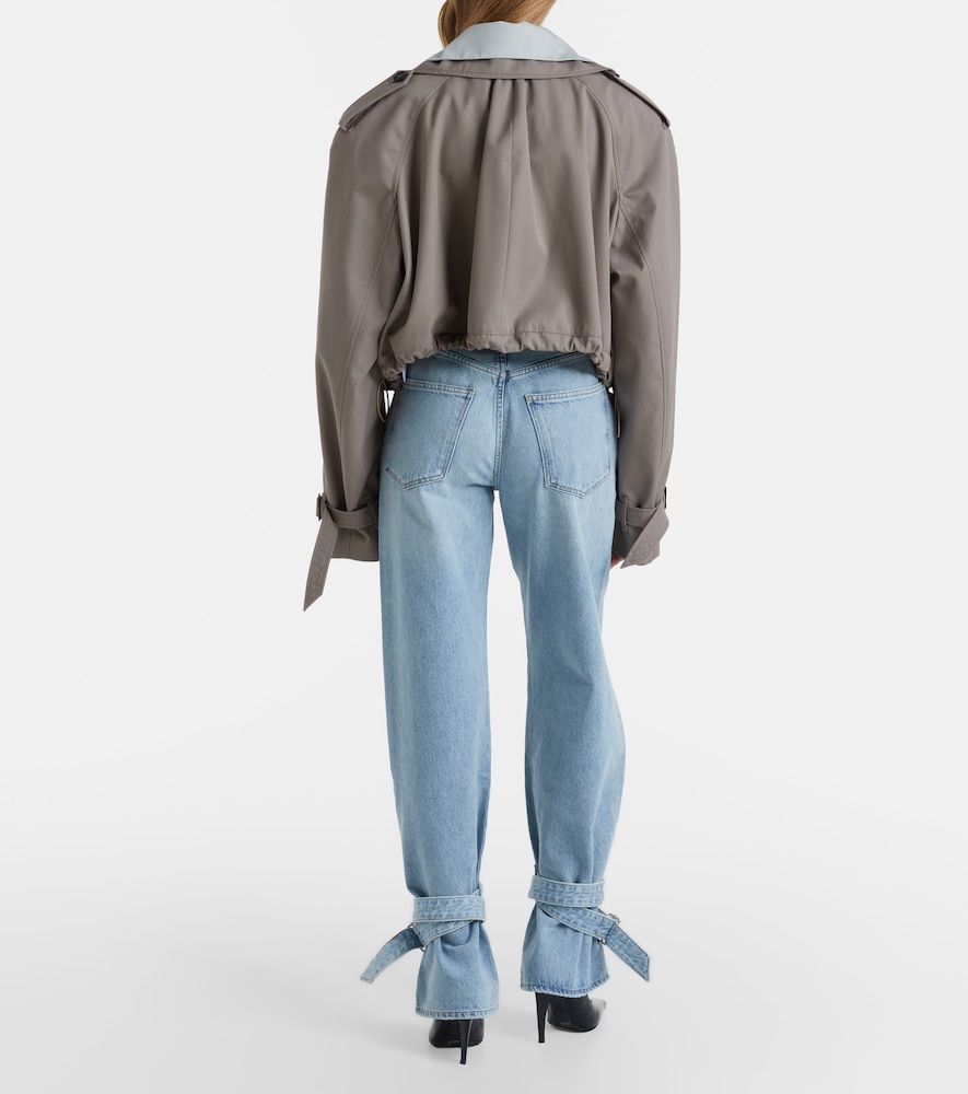 Cinched Hem Straight Jeans