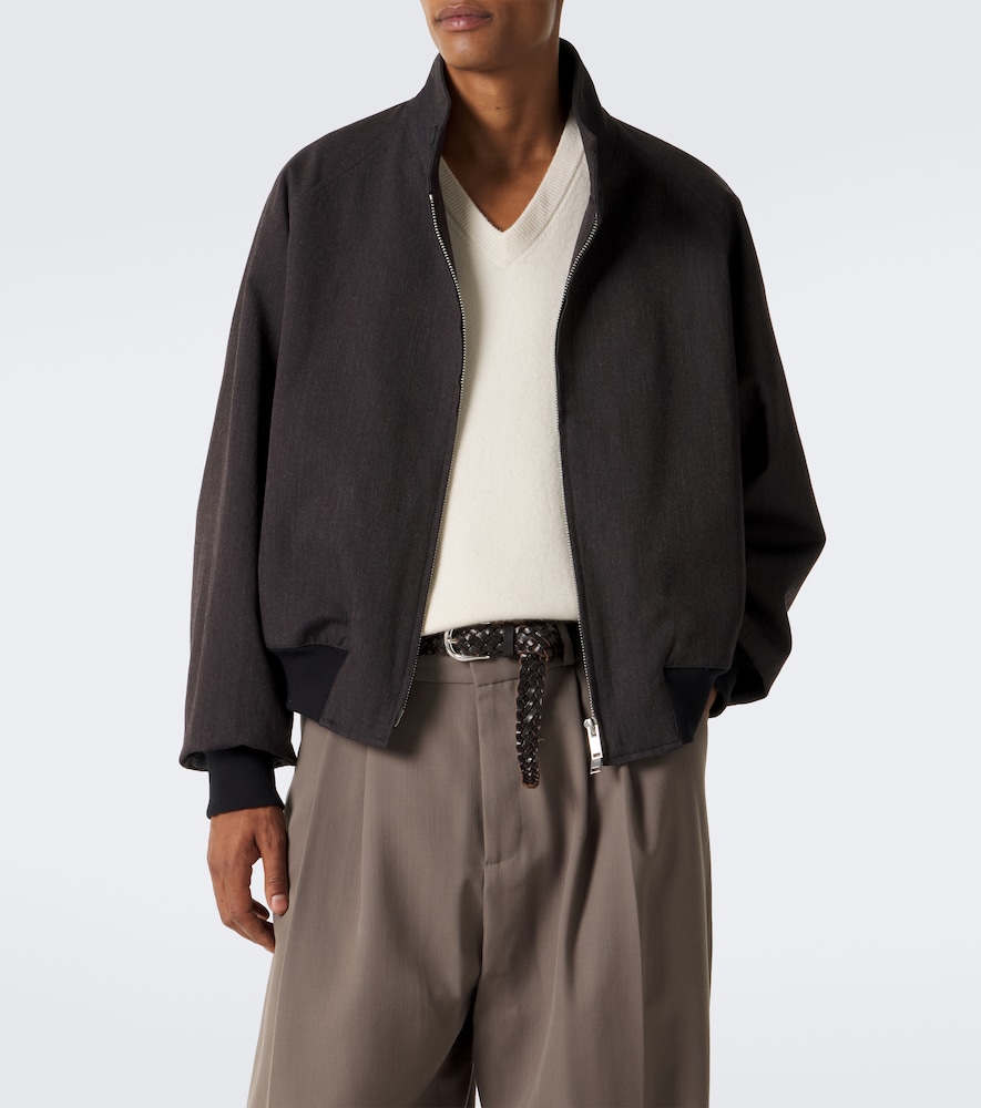 Over Cotton And Wool Bomber Jacket