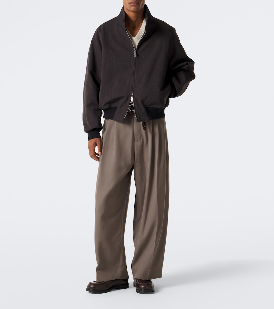Over Cotton And Wool Bomber Jacket