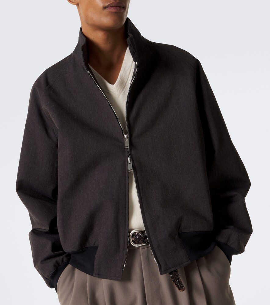 Over Cotton And Wool Bomber Jacket