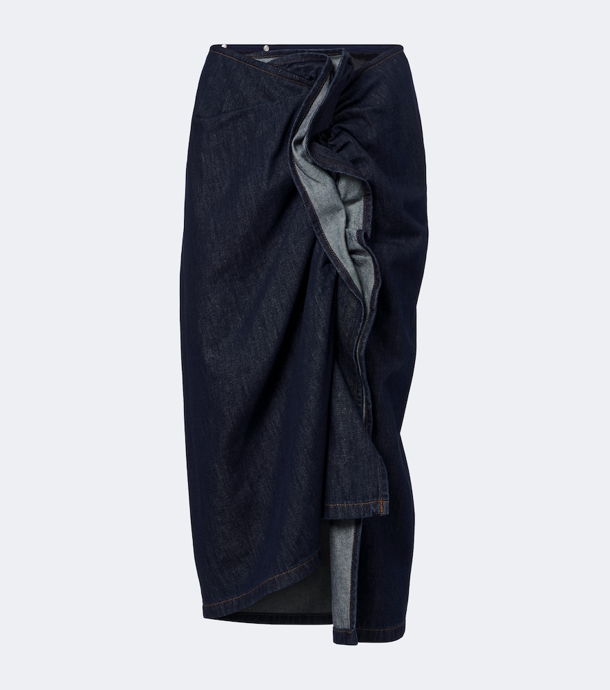 Midirock aus Denim