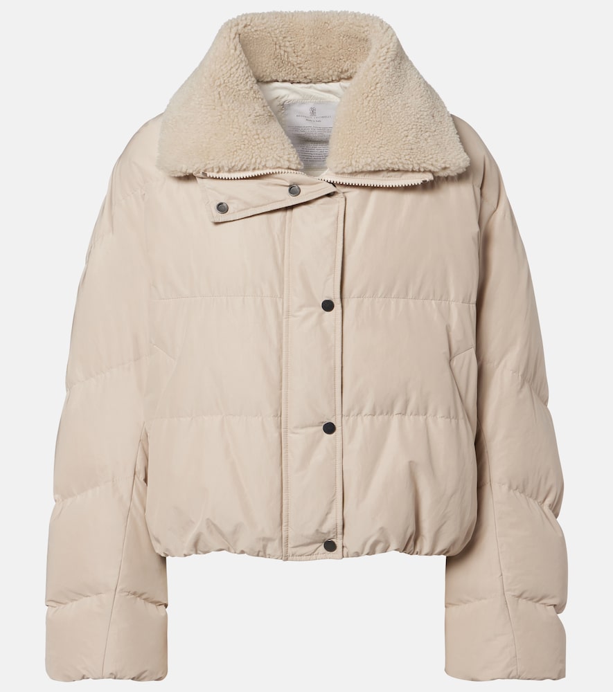 Daunenjacke mit Shearling