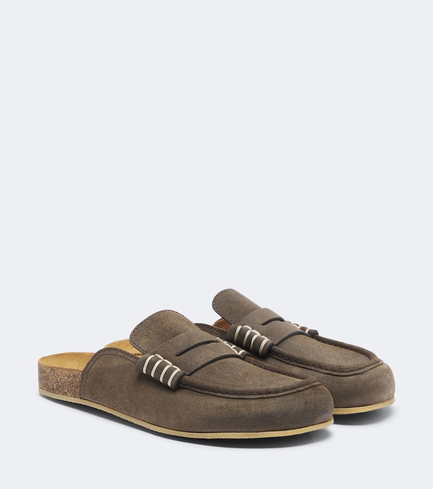Mules Stitch aus Veloursleder