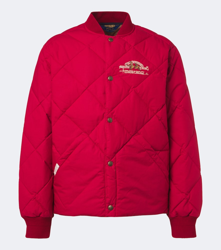 Polo Ralph Lauren Quilted Cotton-blend Bomber Jacket In Red