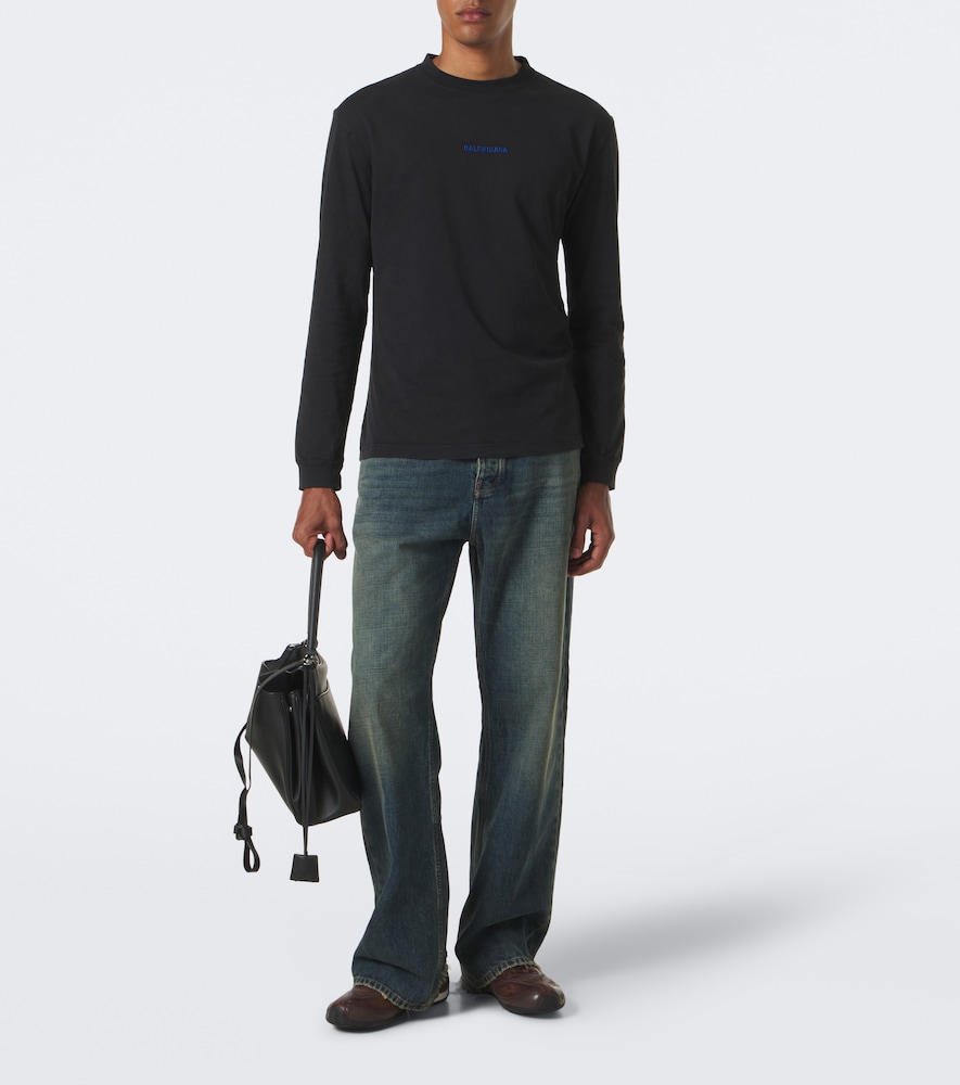 Faded Wide-Leg Jeans