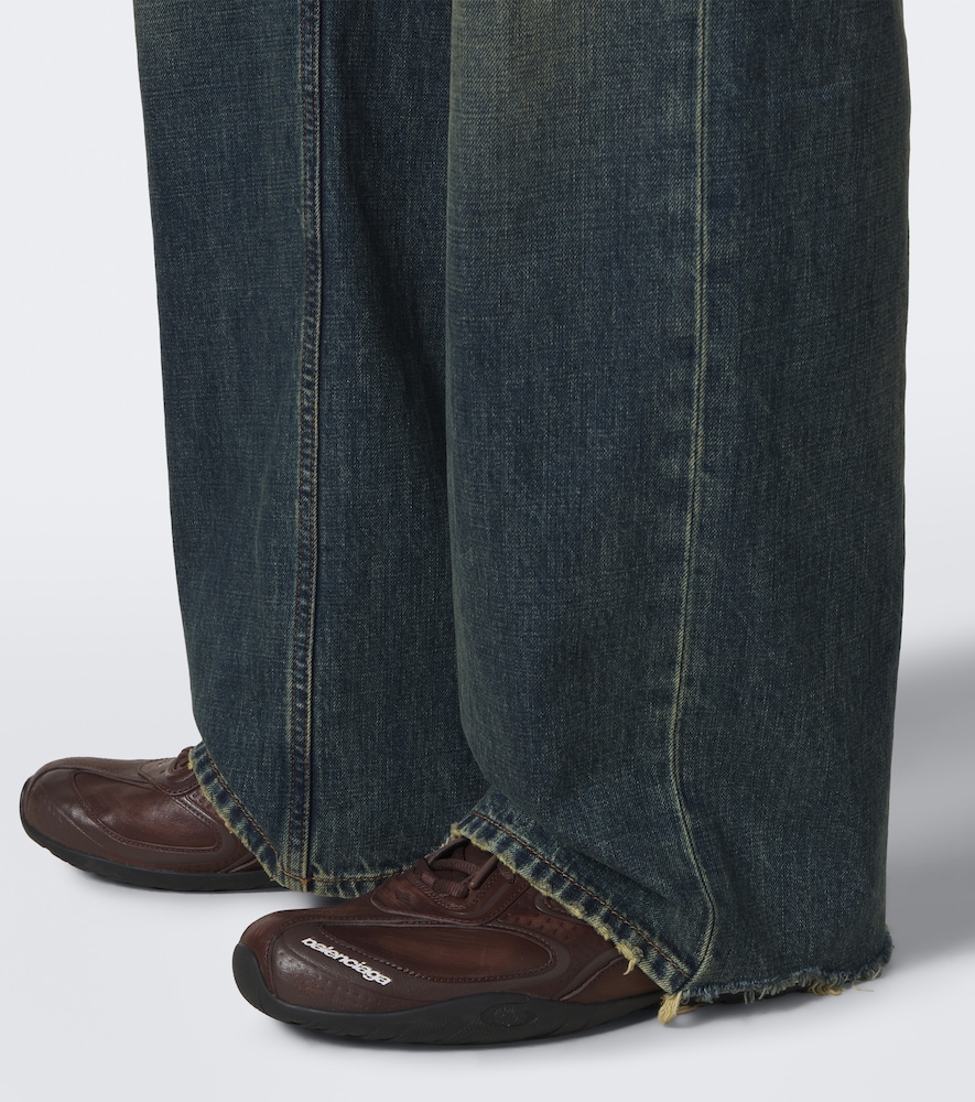 Faded Wide-Leg Jeans